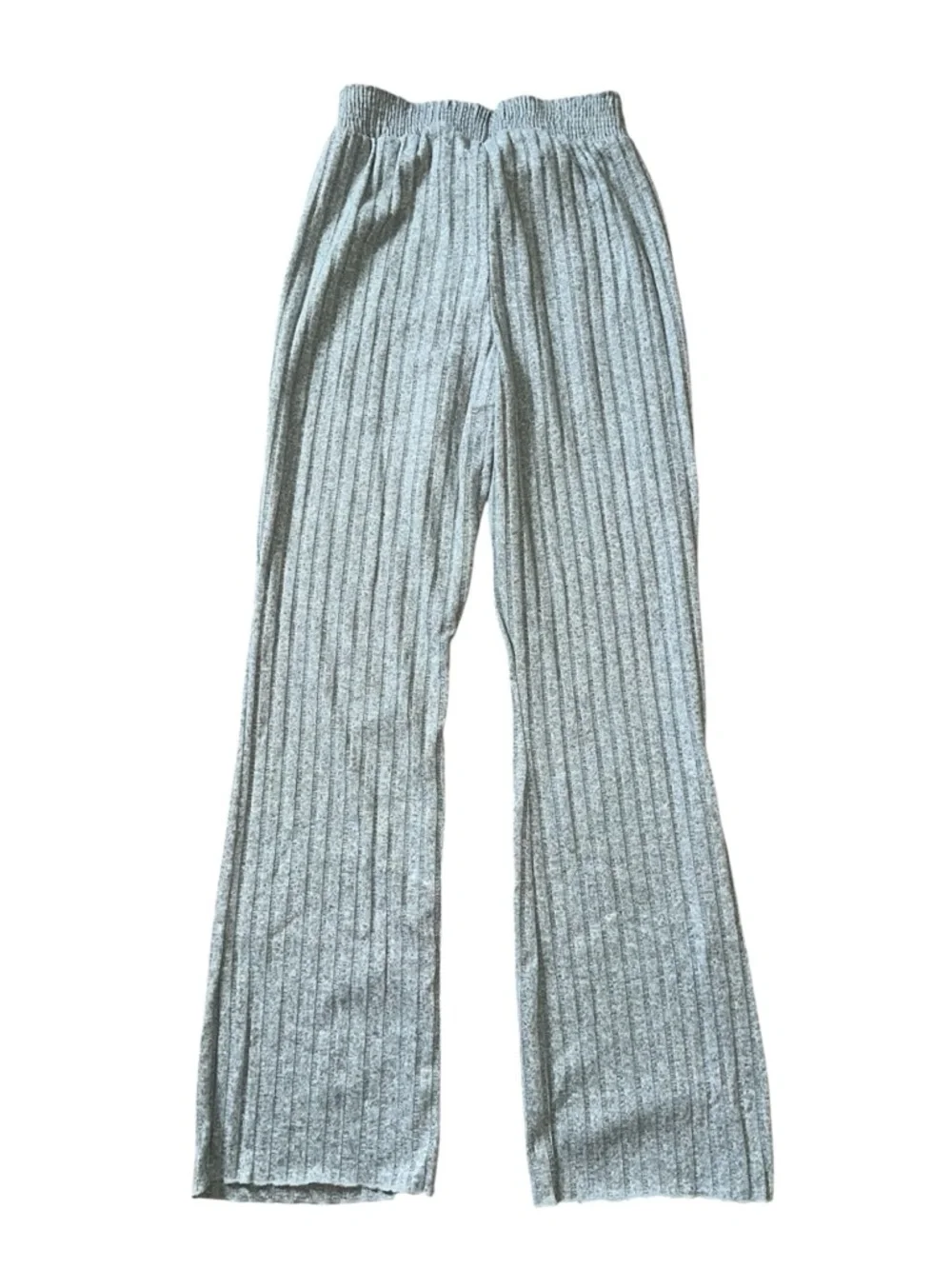 Women's Auden Super Soft Rib Knit Lettuce Hem Bootcut Flare Lounge Pants - Picture 3 of 5
